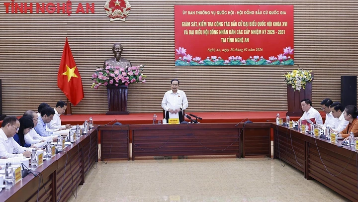 Chủ tịch Quốc hội Trần Thanh Mẫn làm việc với Uỷ ban Bầu cử tỉnh Nghệ An