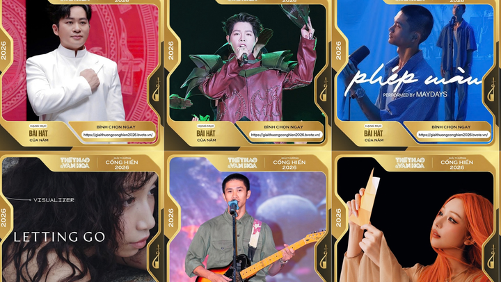 Top 10 đề cử Giải Âm nhạc Cống hiến 2026