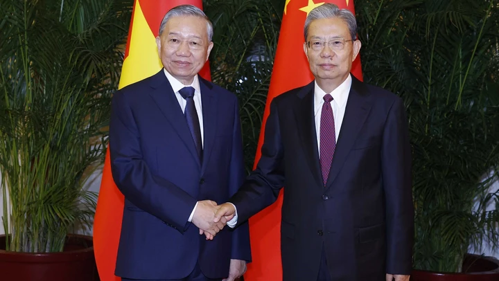 Tổng Bí thư, Chủ tịch nước Tô Lâm hội kiến Uỷ viên trưởng Nhân đại toàn quốc Trung Quốc