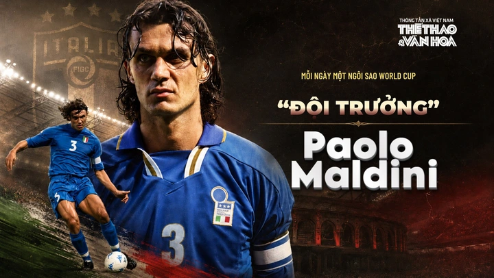 Mỗi ngày một ngôi sao World Cup: "Đội trưởng" Paolo Maldini