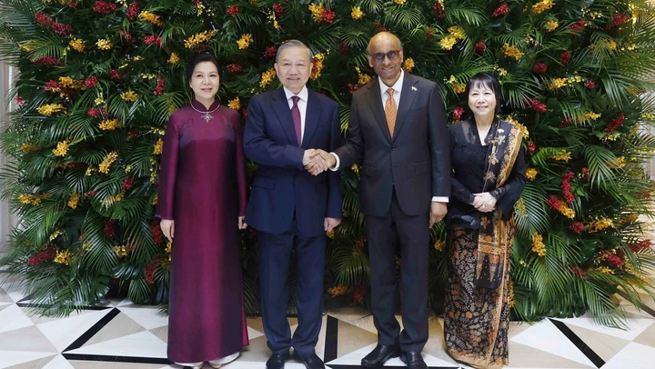 Tổng thống Singapore và Phu nhân chủ trì tiệc chiêu đãi Tổng Bí thư, Chủ tịch nước Tô Lâm và Phu nhân