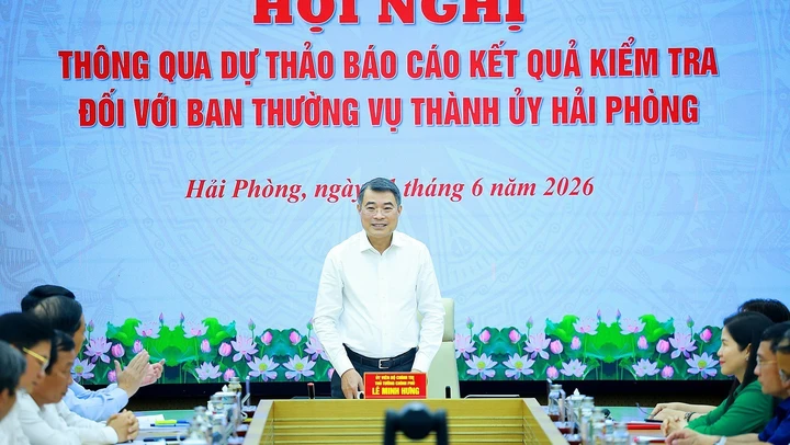 Hội nghị thông qua dự thảo báo cáo kết quả kiểm tra đối với Ban Thường vụ Thành uỷ Hải Phòng