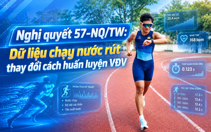 Nghị quyết 57-NQ/TW: Dữ liệu chạy nước rút có thể thay đổi cách huấn luyện vận động viên