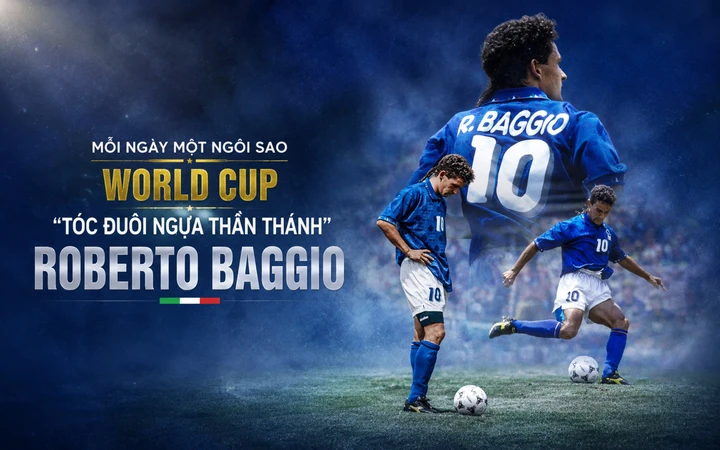 Mỗi ngày một ngôi sao World Cup: "Tóc đuôi ngựa thần thánh" Roberto Baggio