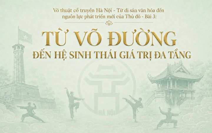 Võ thuật cổ truyền Hà Nội - Từ di sản văn hóa đến nguồn lực phát triển mới của Thủ đô: Bài 3 - Từ võ đường đến hệ sinh thái đa tầng