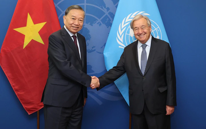 Tổng Bí thư, Chủ tịch nước Tô Lâm gặp Tổng Thư ký Liên hợp quốc António Guterres