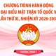 Chương trình hành động Đại hội đại biểu Mặt trận Tổ quốc Việt Nam lần thứ XI, nhiệm kỳ 2026-2031