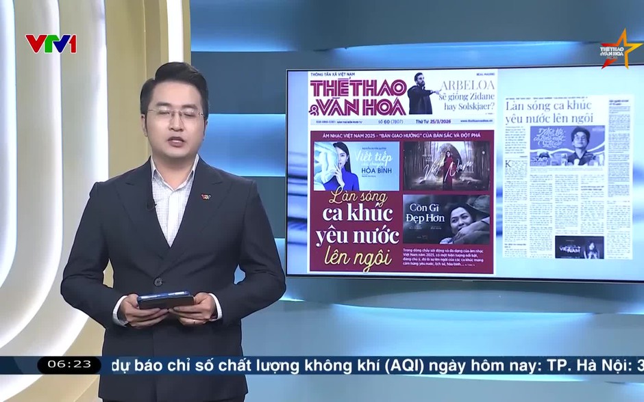 Điểm báo VTV1: Làn sóng ca khúc yêu nước lên ngôi