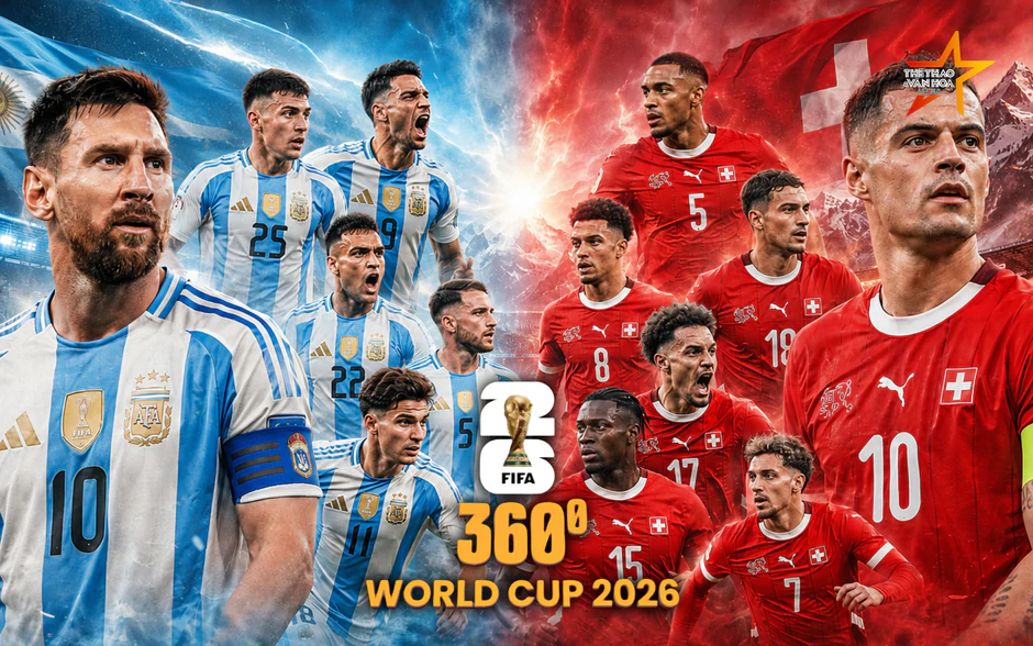 VIDEO Talkshow 360 độ World Cup 2026: Xhaka tự tin đối đầu Messi, HLV Scaloni gấp rút vá hàng thủ